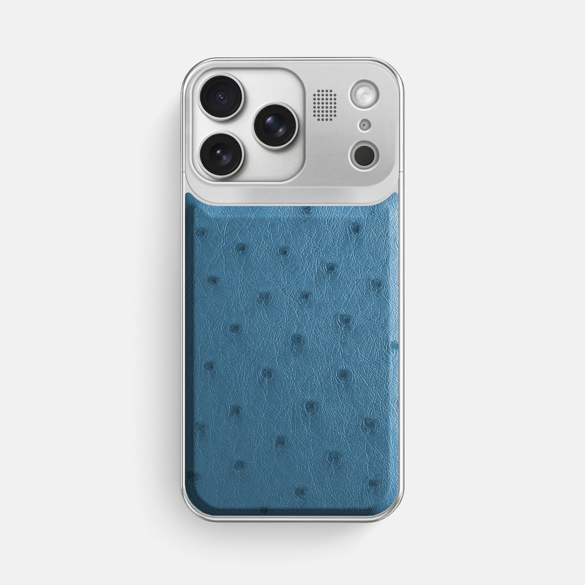 Metal Case For iPhone 17 Pro Max In Ostrich -1 | Blue-Jeans-Steel