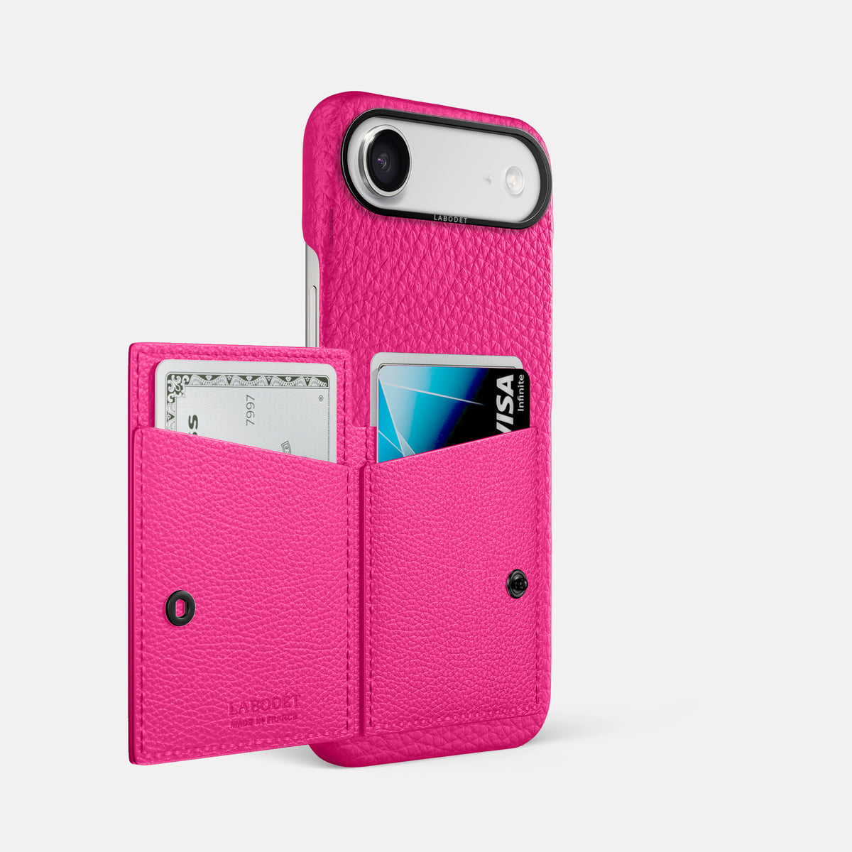 Bi-Fold Case For iPhone 17 Air In Calf -2 | Magenta-Black