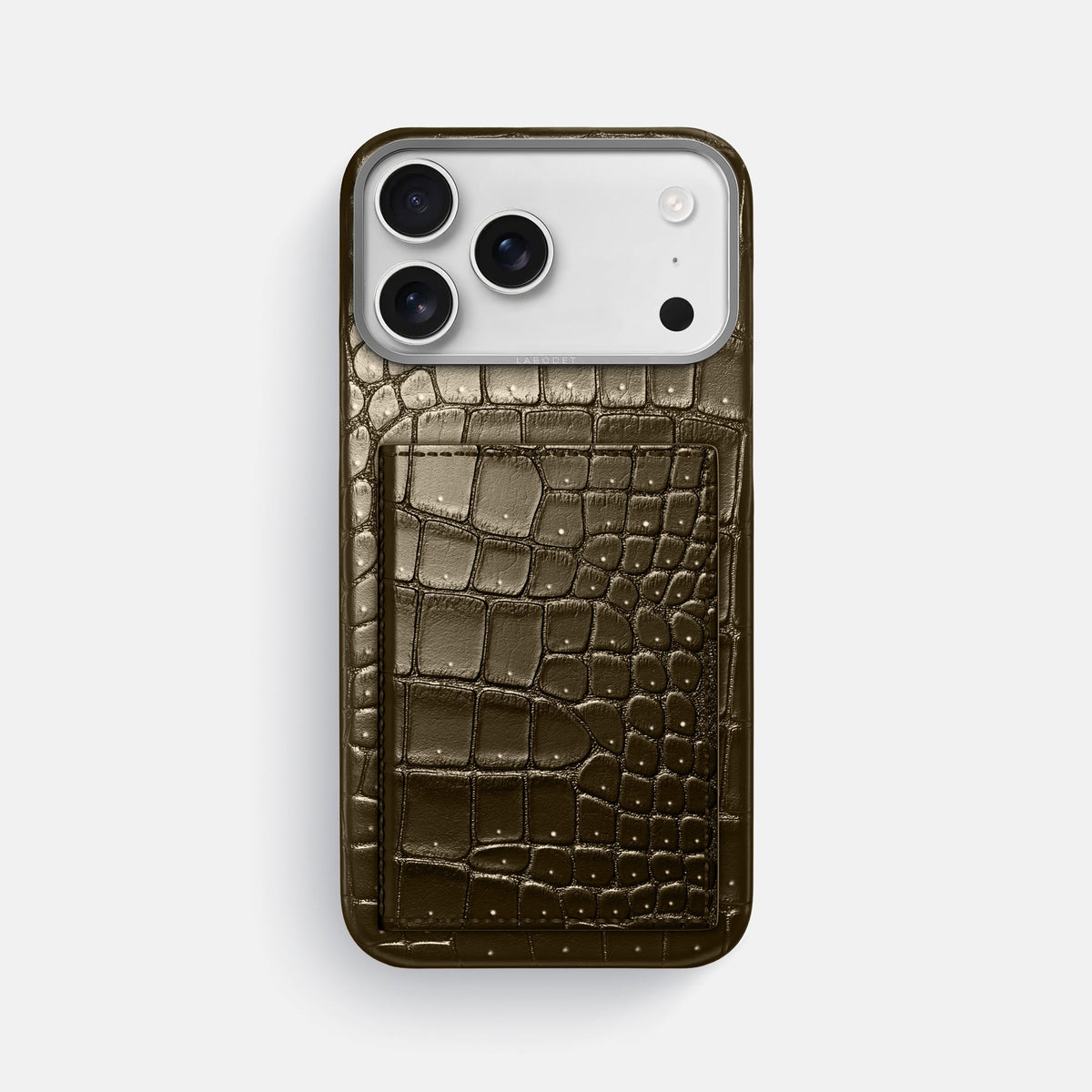 Bi-Fold Case For iPhone 18 Pro Max In Porosus Crocodile -1 | Bronze-Steel