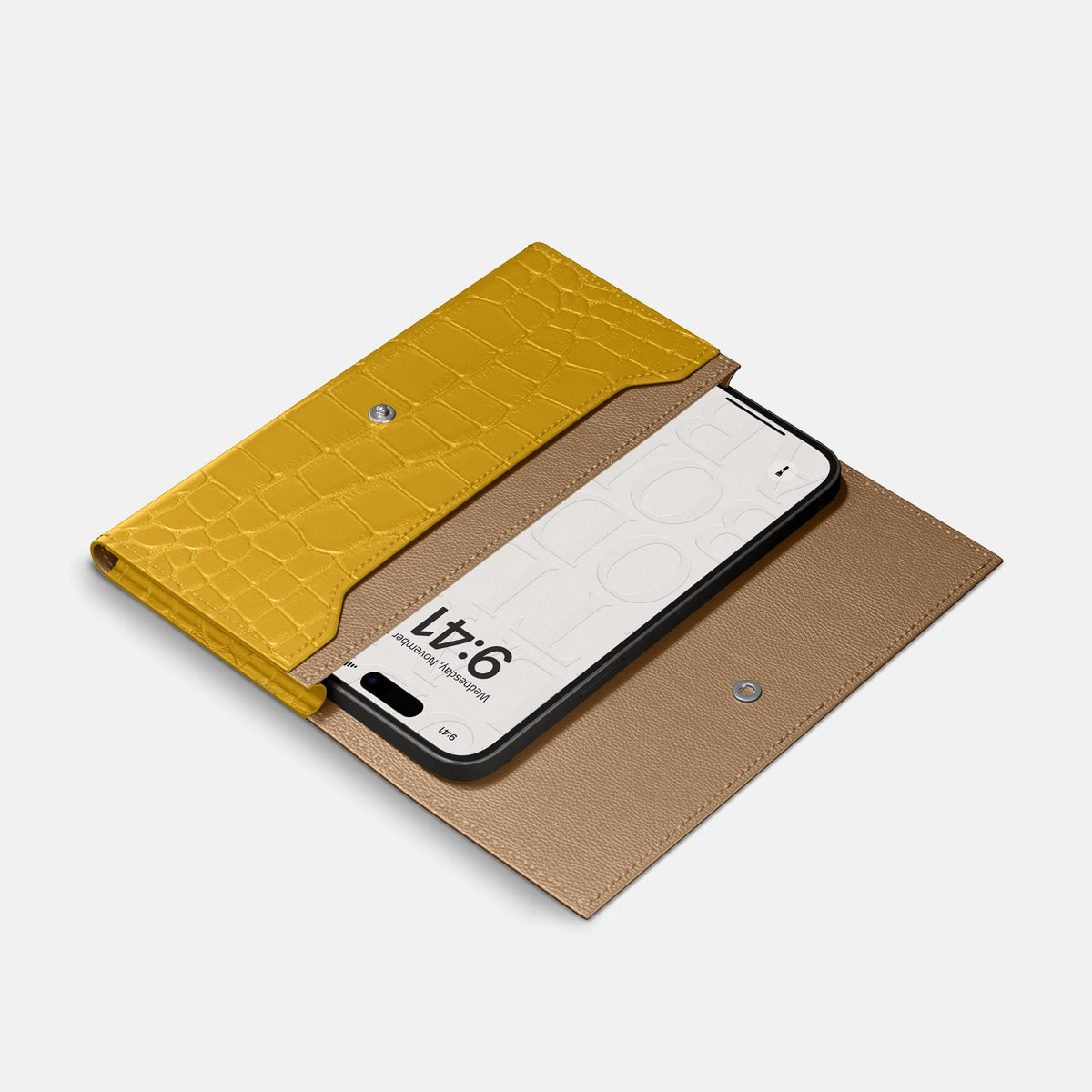 Wallet Case For iPhone 18 Pro Max In Alligator -2 | Yellow