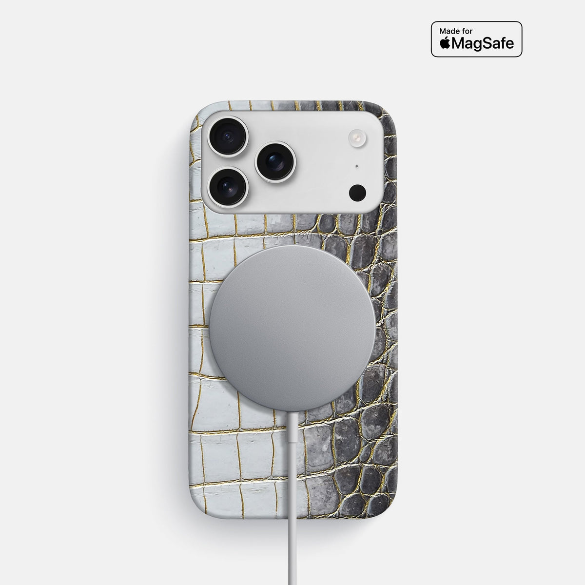 Slim Case For iPhone 18 Pro In Himalayan Crocodile -4 | Gold