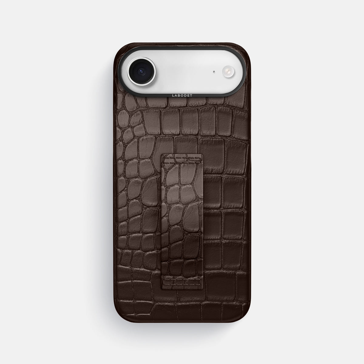Finger Case For iPhone 17 Air In Alligator -1 | Dark-Brown-Black