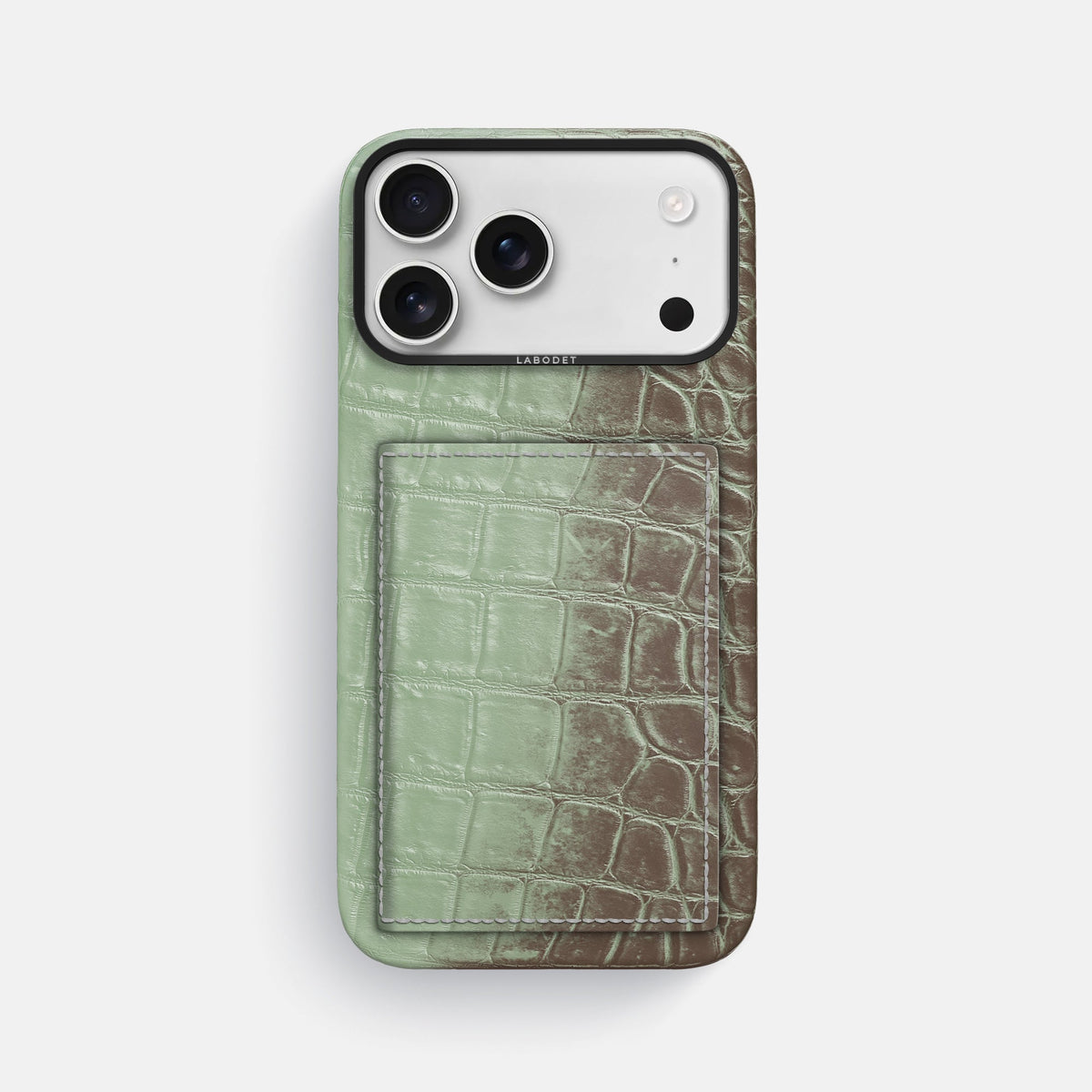 Bi-Fold Case For iPhone 18 Pro Max In Himalayan Crocodile -1 | Pistachio-Black