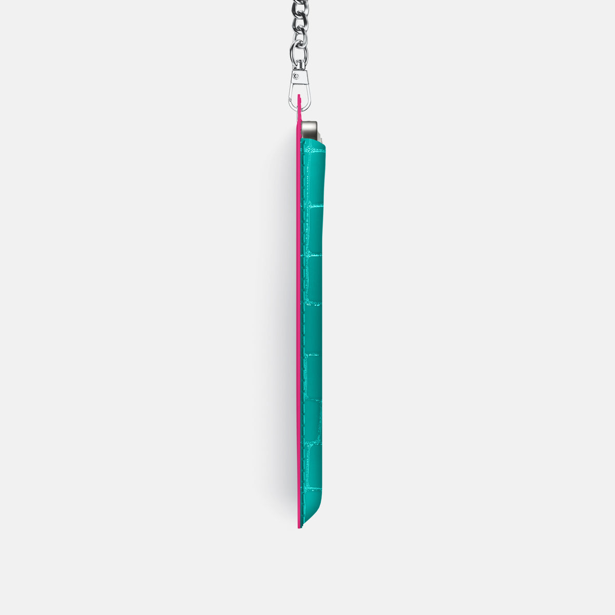 Crossbody Bag For iPhone 17 Pro In Shiny Alligator -4 | Mint-Steel