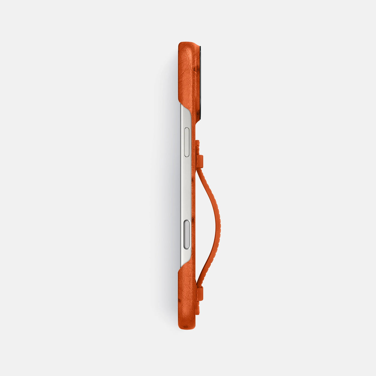 Center Handle For iPhone 18 Pro Max In Ostrich -2 | Orange-Black
