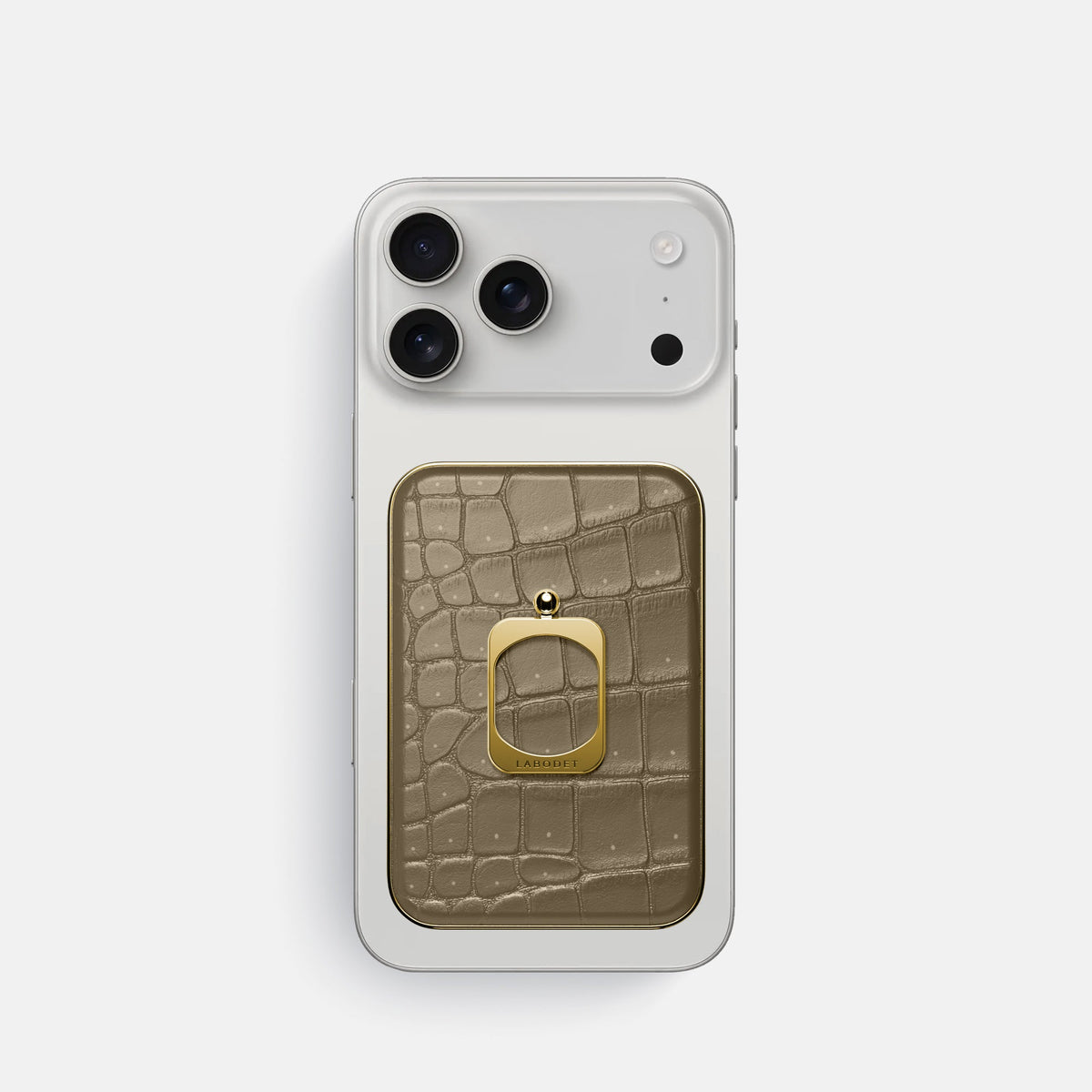 MagSafe Ring For iPhone 18 Pro In Porosus Crocodile -2 | Kaki-Green-Gold