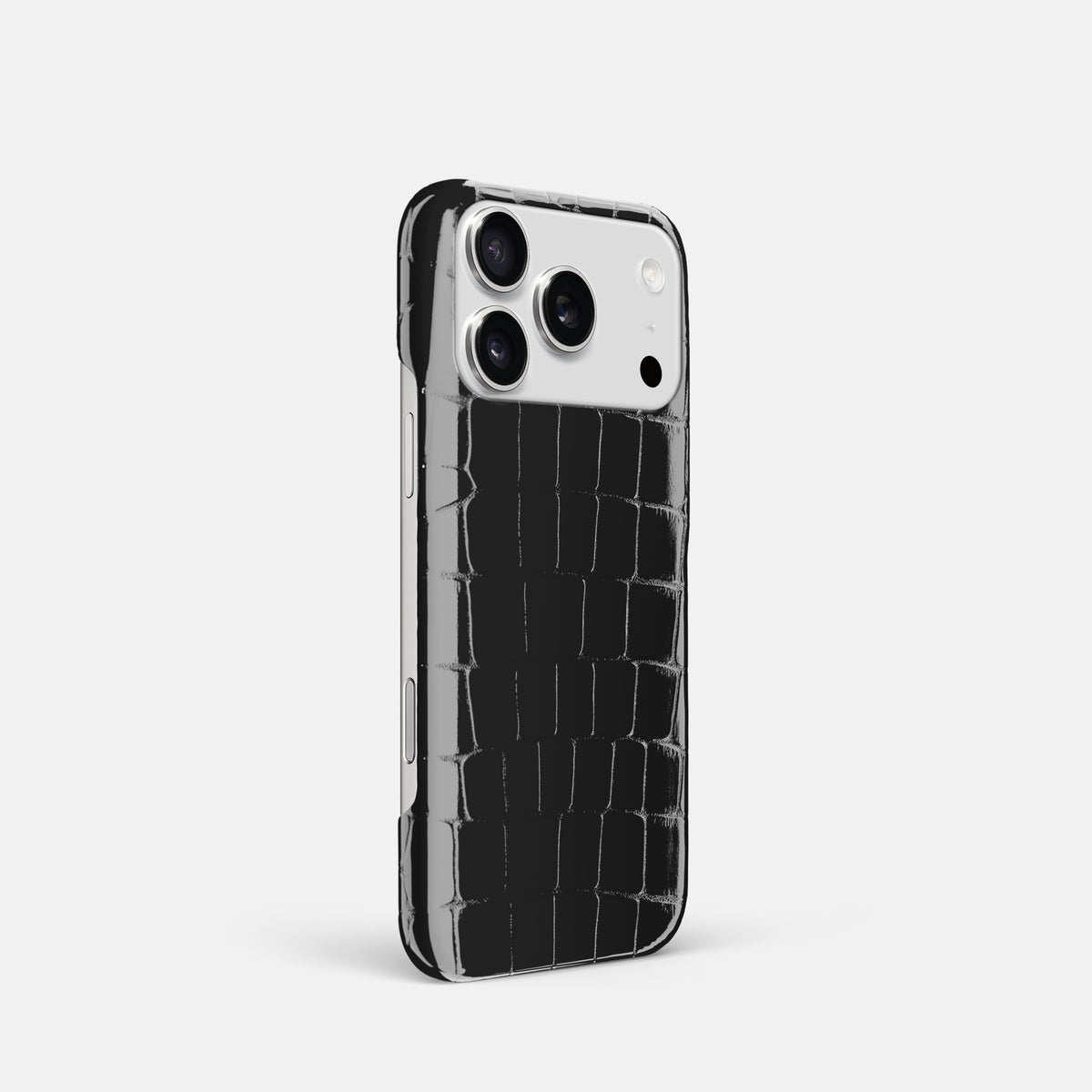 Slim Case For iPhone 17 Pro In Shiny Alligator -2 | Black