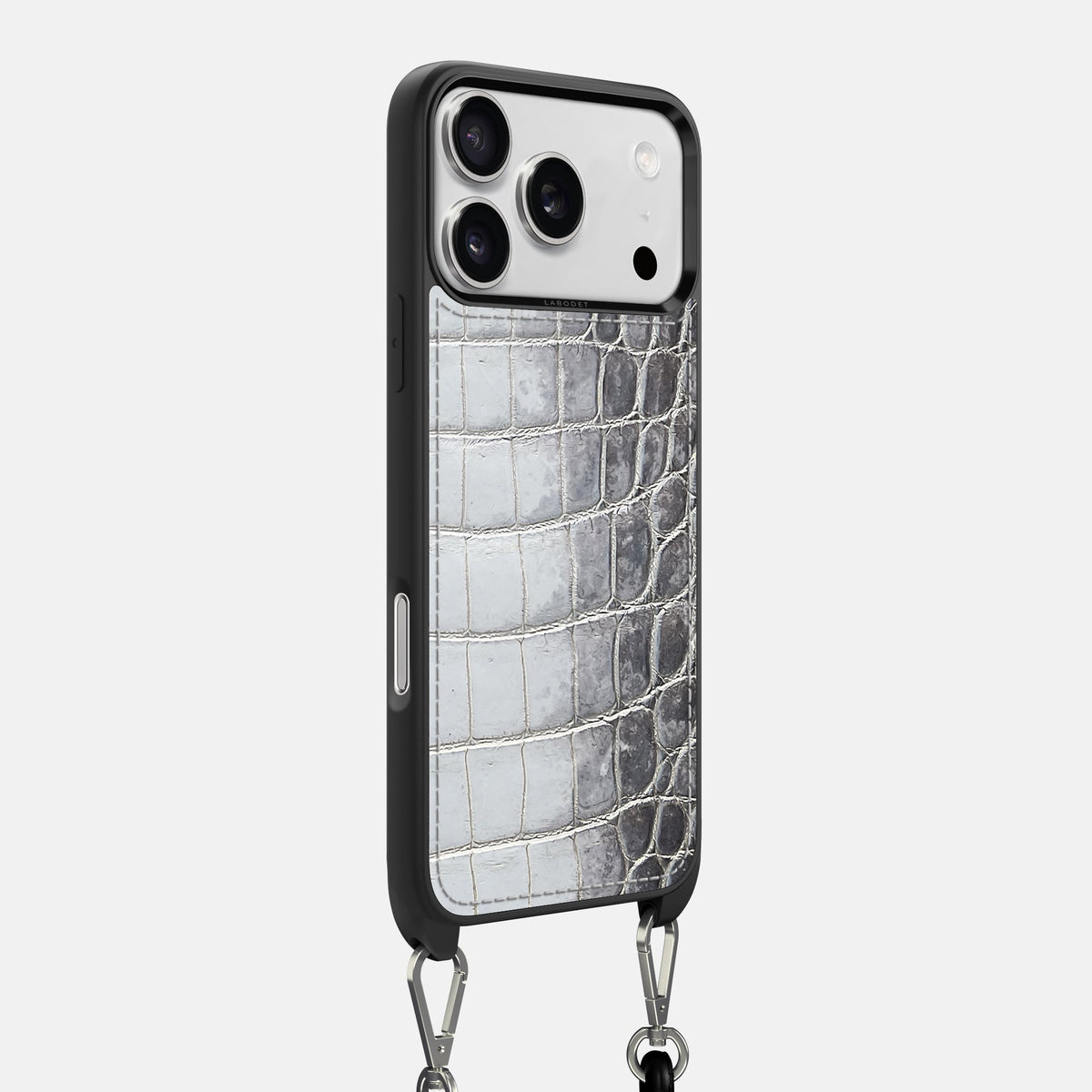Crossbody Sport Case For iPhone 18 Pro Max In Himalayan Crocodile -2 | Silver