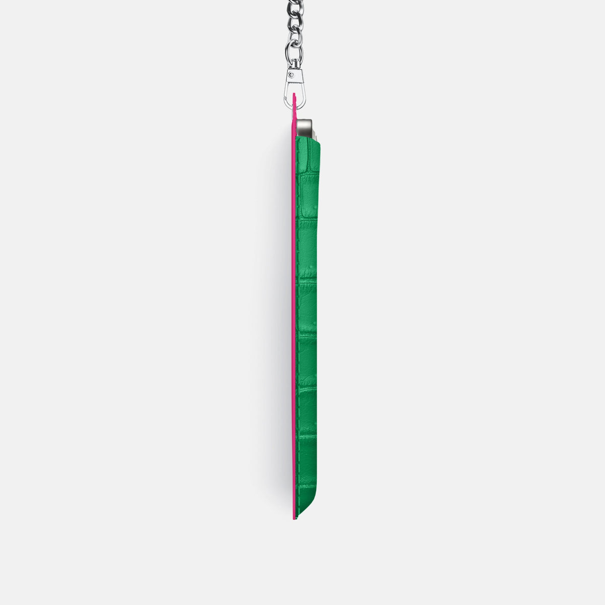 Crossbody Bag For iPhone 18 Pro In Porosus Crocodile -4 | Cactus-Green-Steel