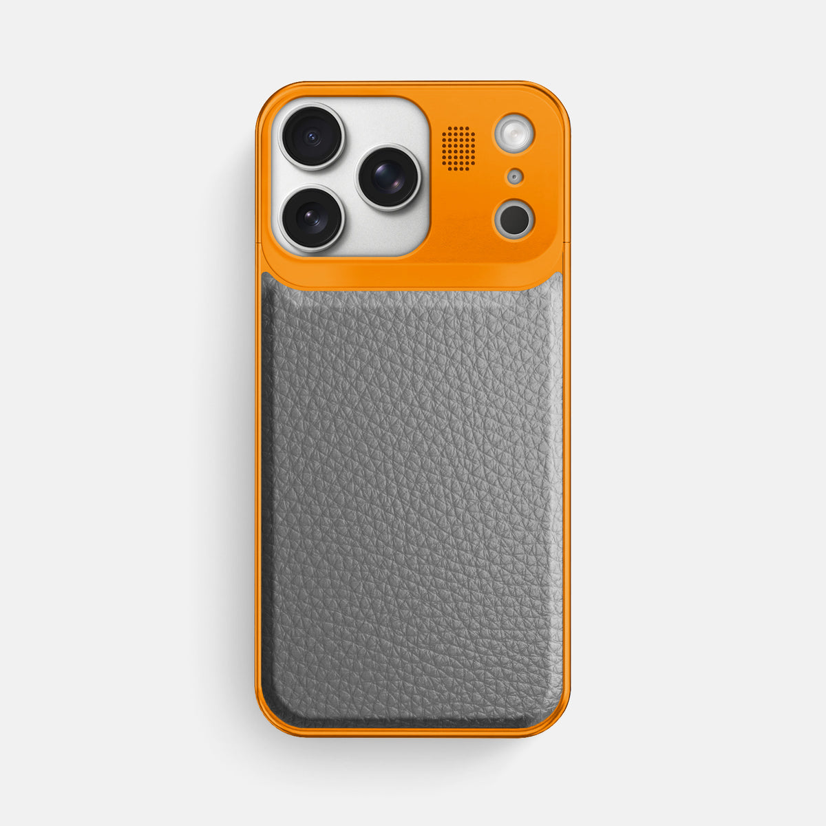 Metal Case For iPhone 17 Pro Max In Calf -1 | Souris-Orange