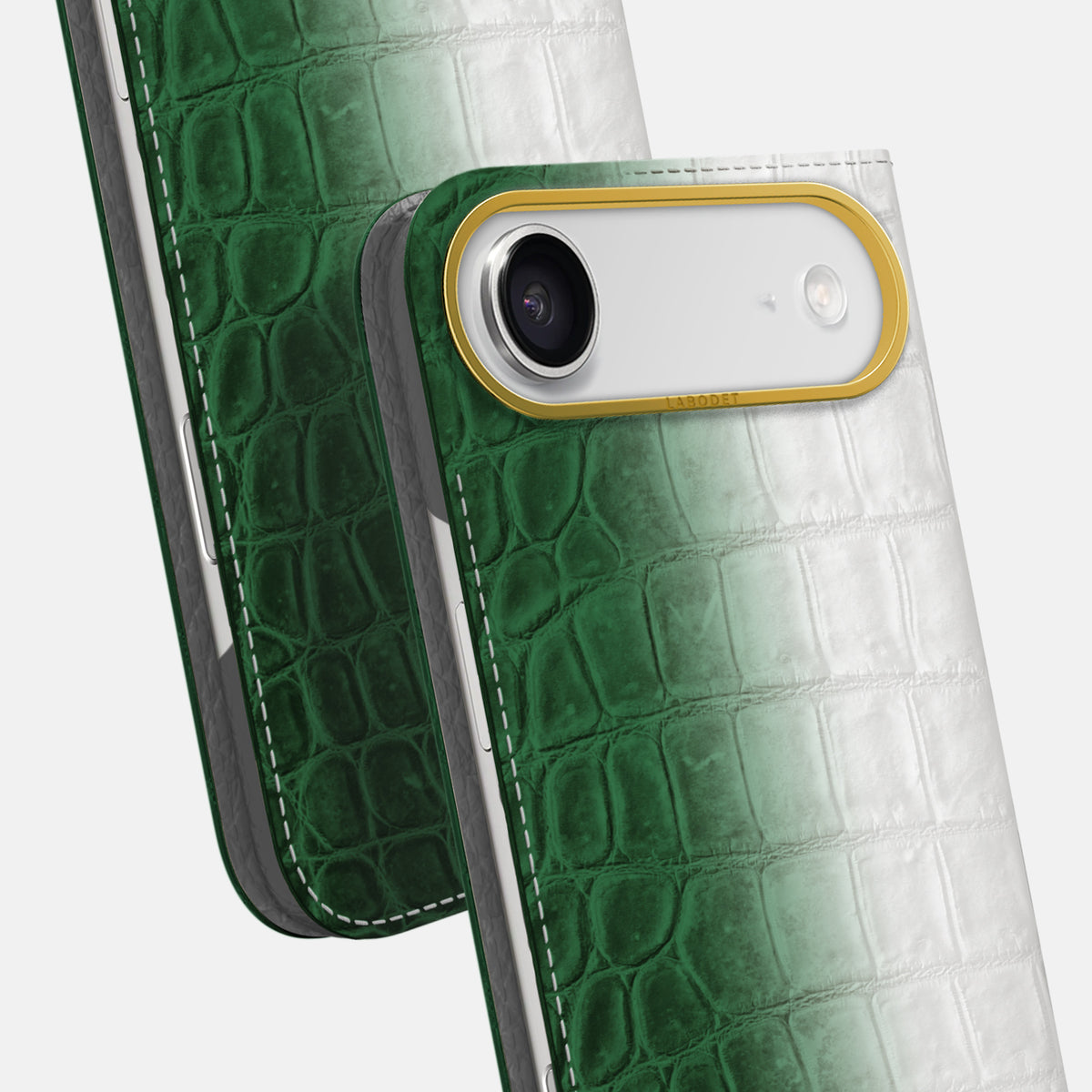 Folio Case For iPhone 17 Air In Himalayan Crocodile -5 | Green-Gold