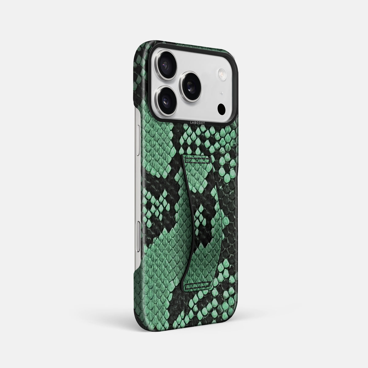 Finger Case For iPhone 17 Pro Max In Deluxe Python -2 | Forest-Green-Black
