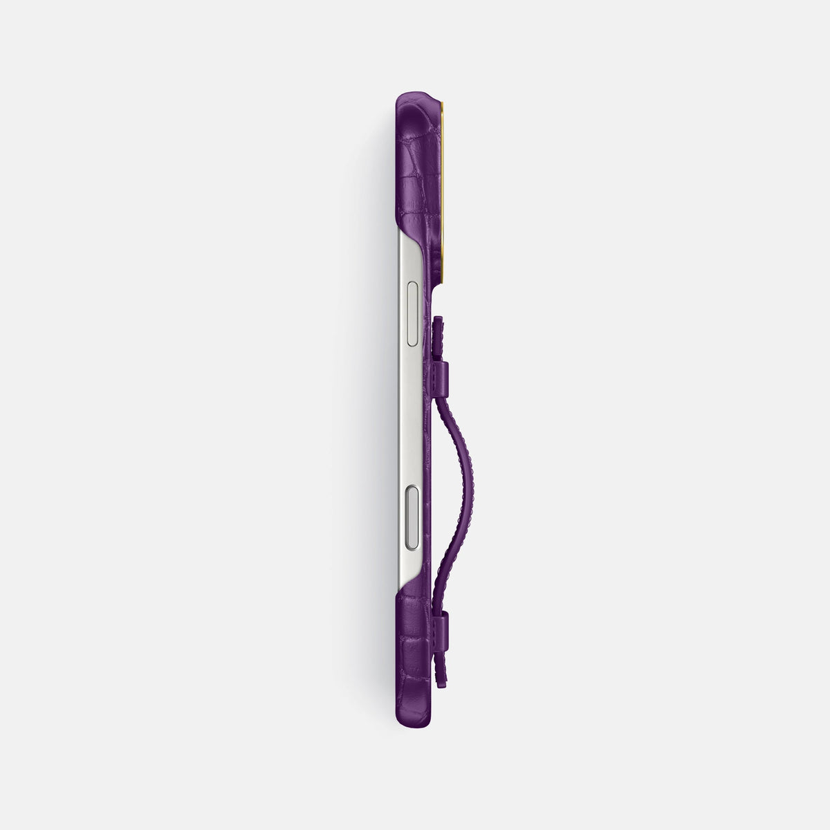 Handle Case For iPhone 18 Pro Max In Alligator -3 | Purple-Gold