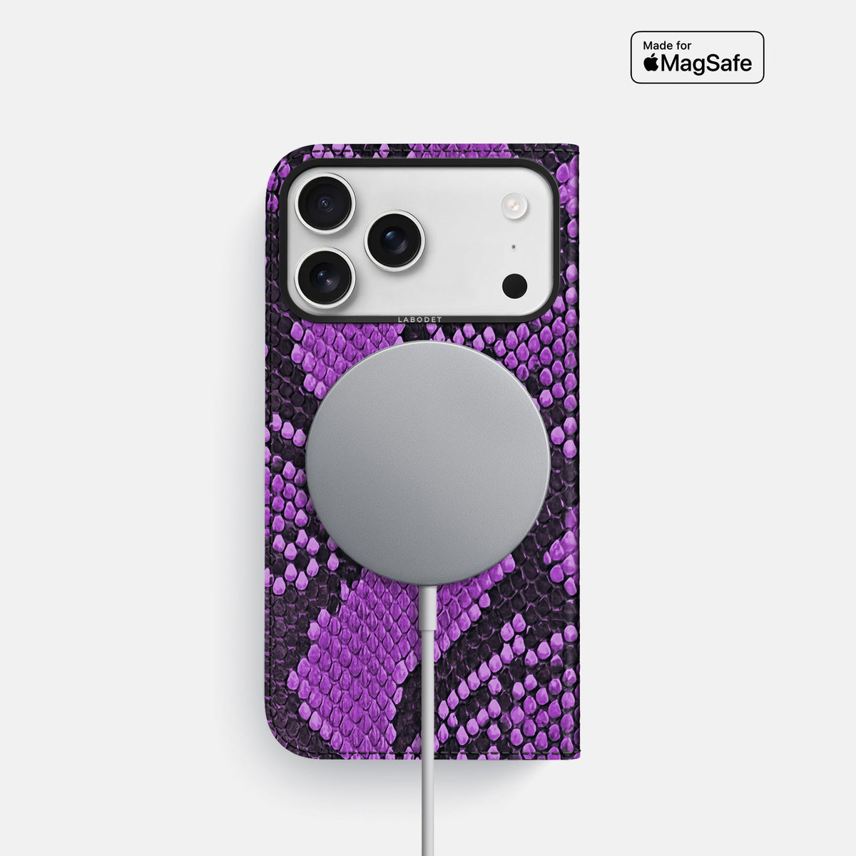 Folio Case For iPhone 18 Pro In Deluxe Python -3 | Purple-Black
