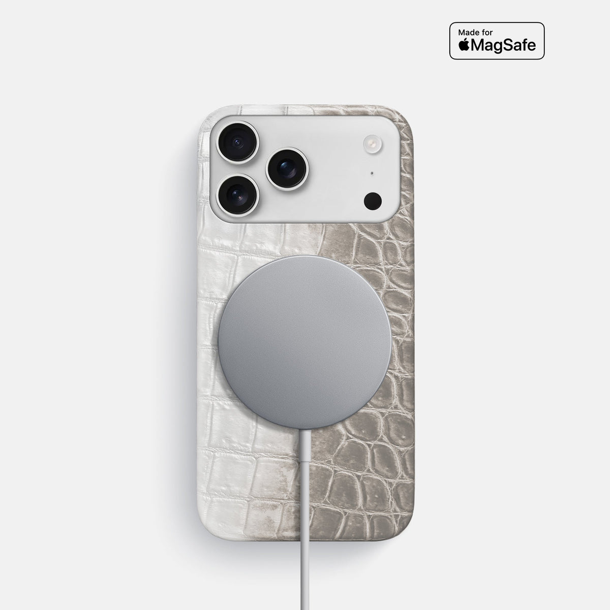 Slim Case For iPhone 18 Pro In Himalayan Crocodile -4 | Grey