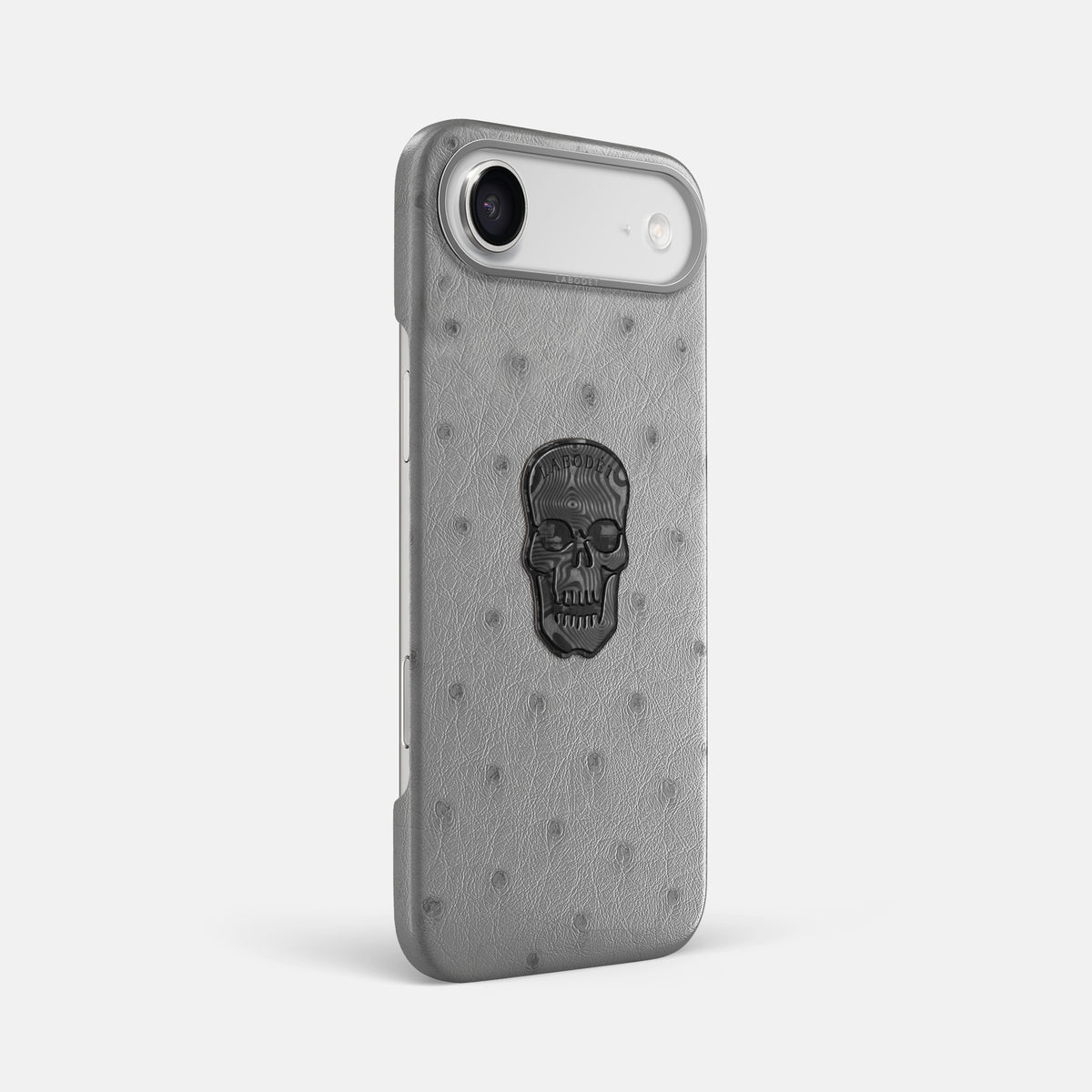 Classic Case With Carbon Skull For iPhone 17 Air In Ostrich -2 | Silver-Steel