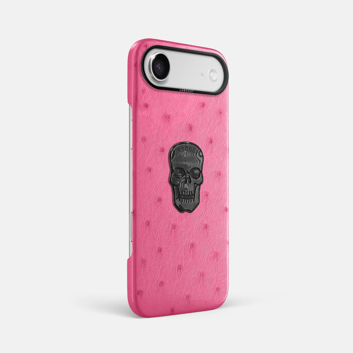 Classic Case With Carbon Skull For iPhone 17 Air In Ostrich -2 | Pink-Black