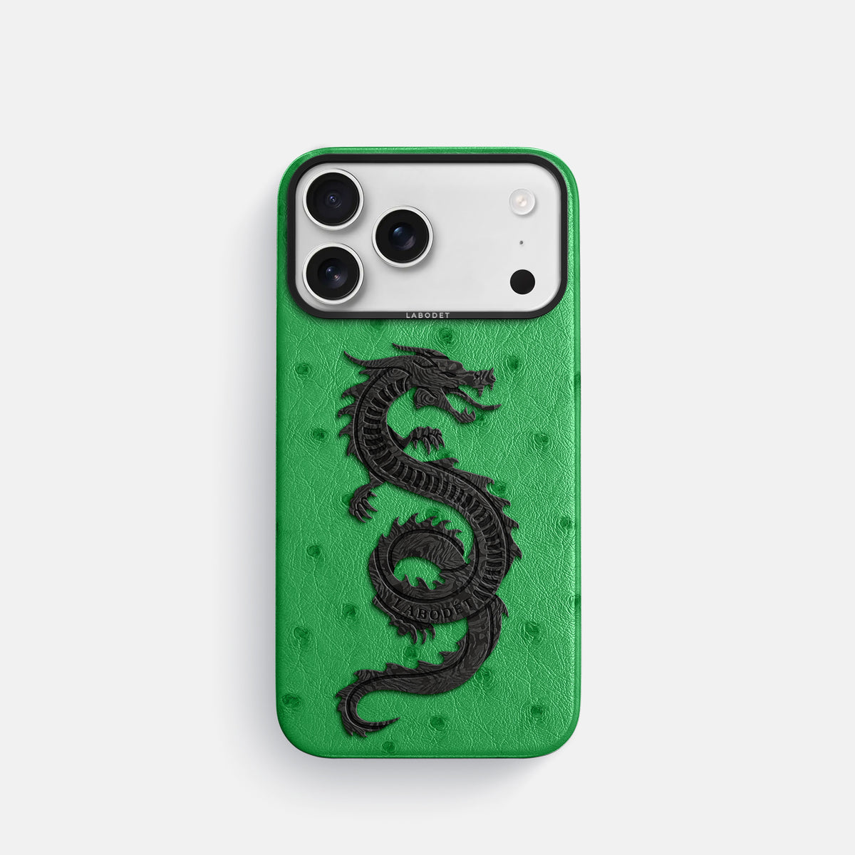 Classic Case With Carbon Dragon For iPhone 17 Pro In Ostrich -1 | Kentucky-Green-Black