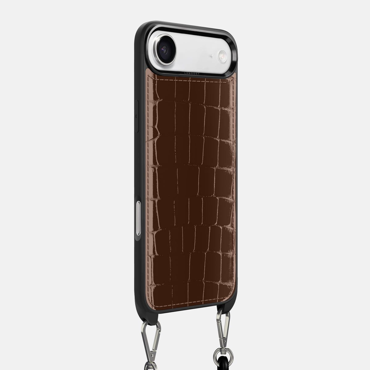 Crossbody Sport Case For iPhone 17 Air In Shiny Alligator -2 | Brown