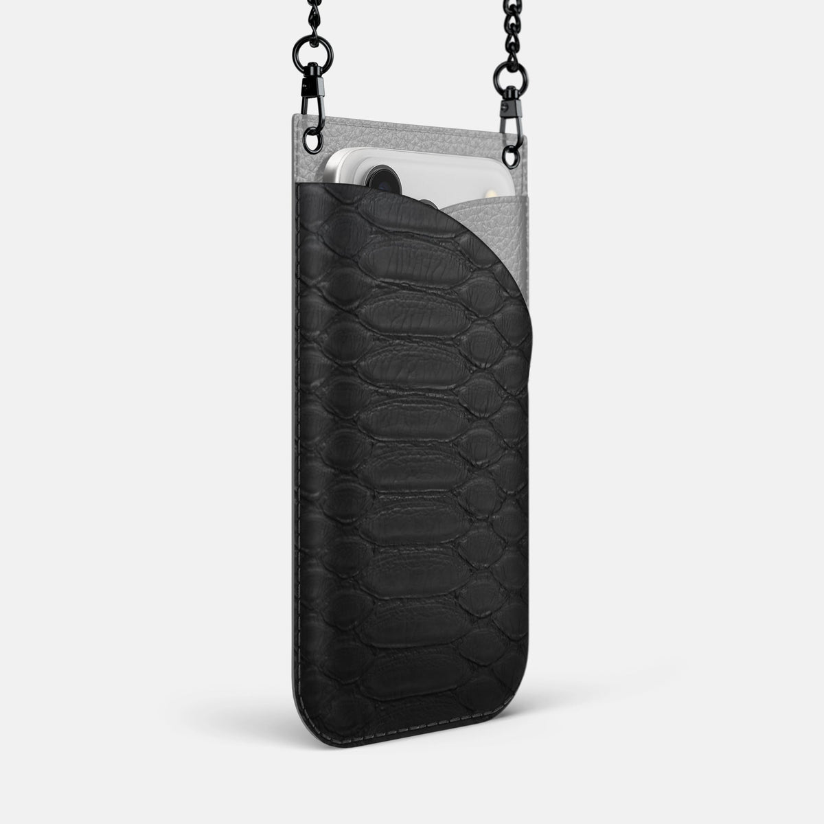 Crossbody Bag For iPhone 18 Pro Max In Python -2 | Black-Black