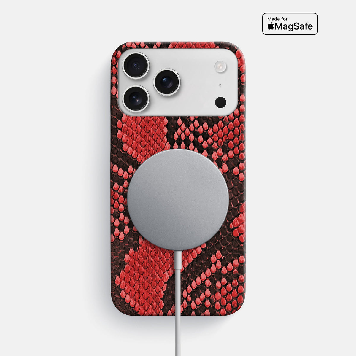 Slim Case For iPhone 18 Pro Max In Deluxe Python -5 | Red