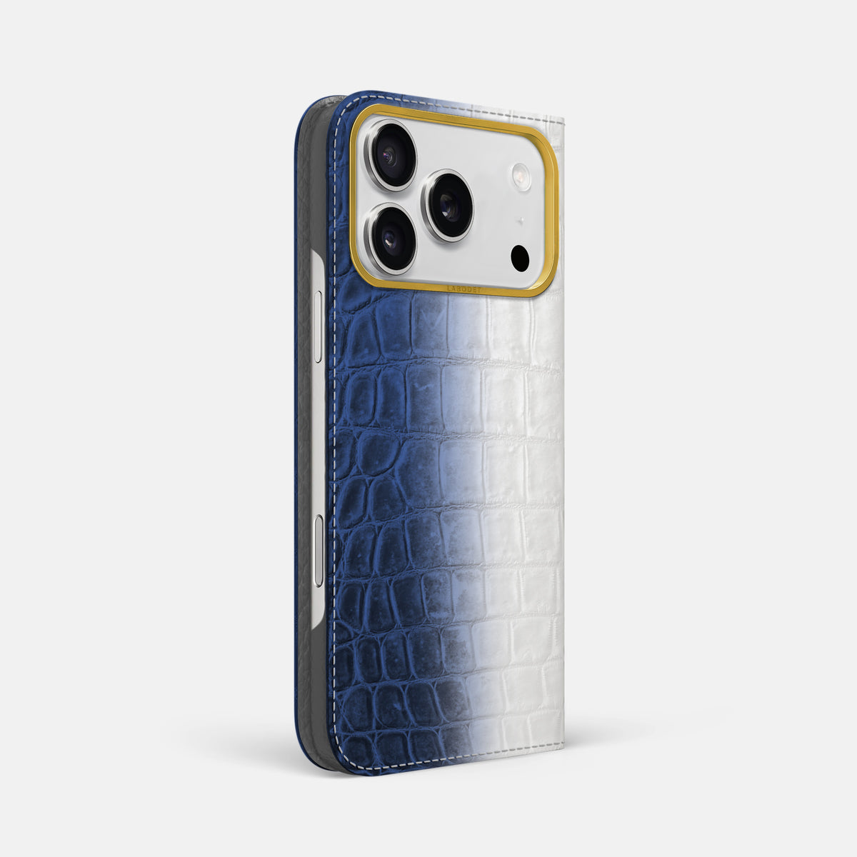 Folio Case For iPhone 17 Pro Max In Himalayan Crocodile -1 | Navy-Blue-Gold