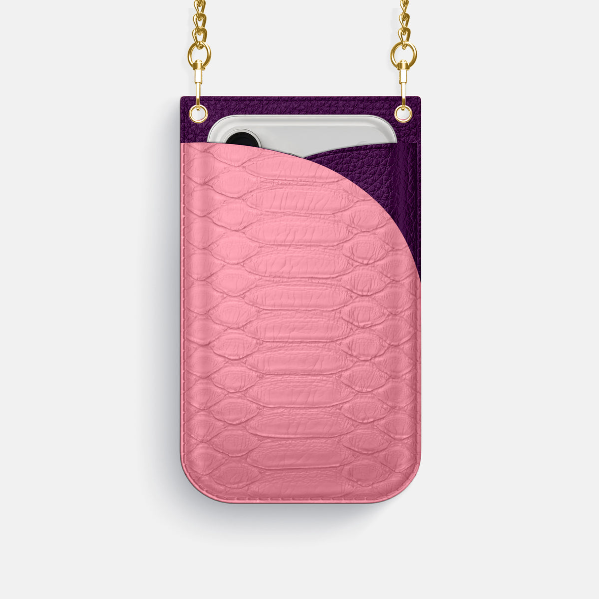 Crossbody Bag For iPhone 17 Pro In Python -1 | Pink-Gold