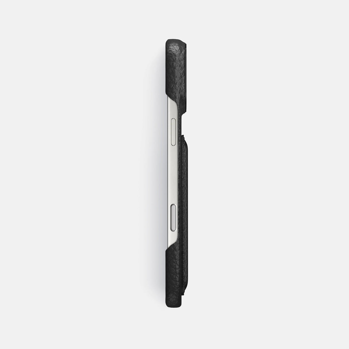 Double Card Case For iPhone 18 Pro Max In Calf -3 | Black-Black