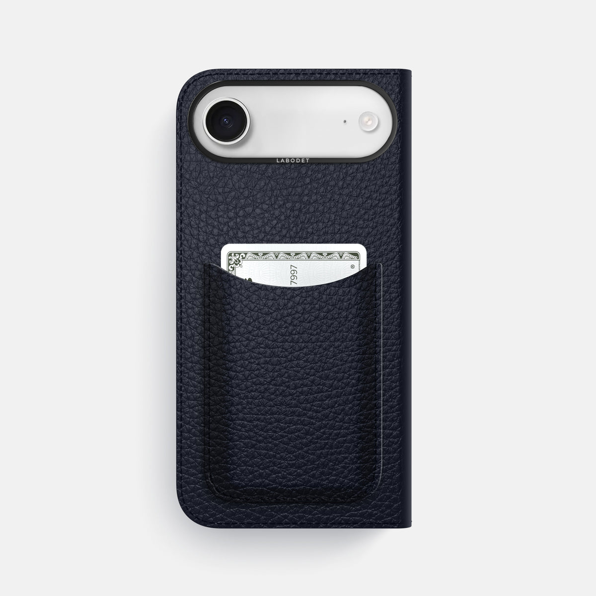 Folio Case with Card For iPhone 17 Air In Calf -3 | Marine-Black