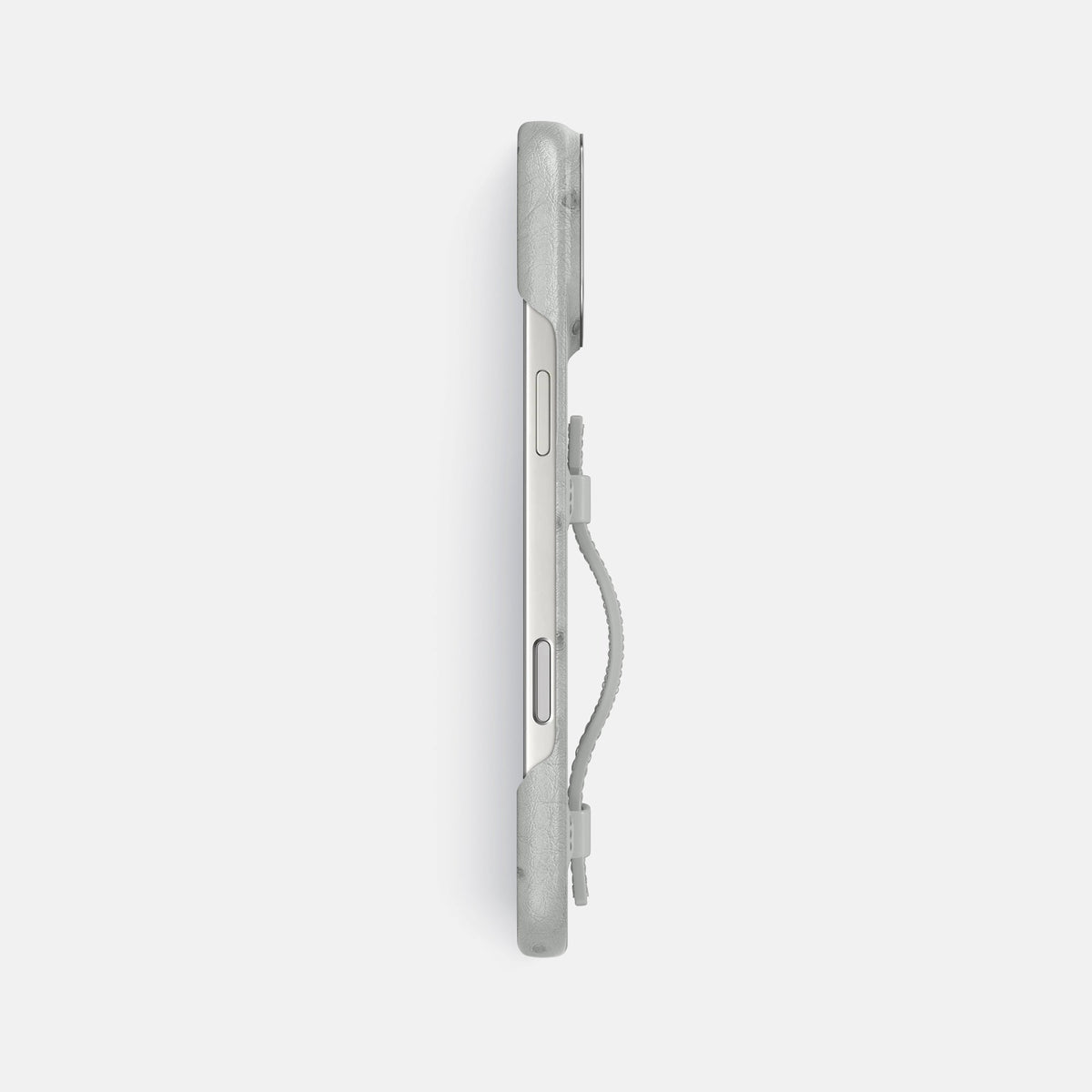 Handle Case For iPhone 18 Pro Max In Ostrich -3 | White-Steel