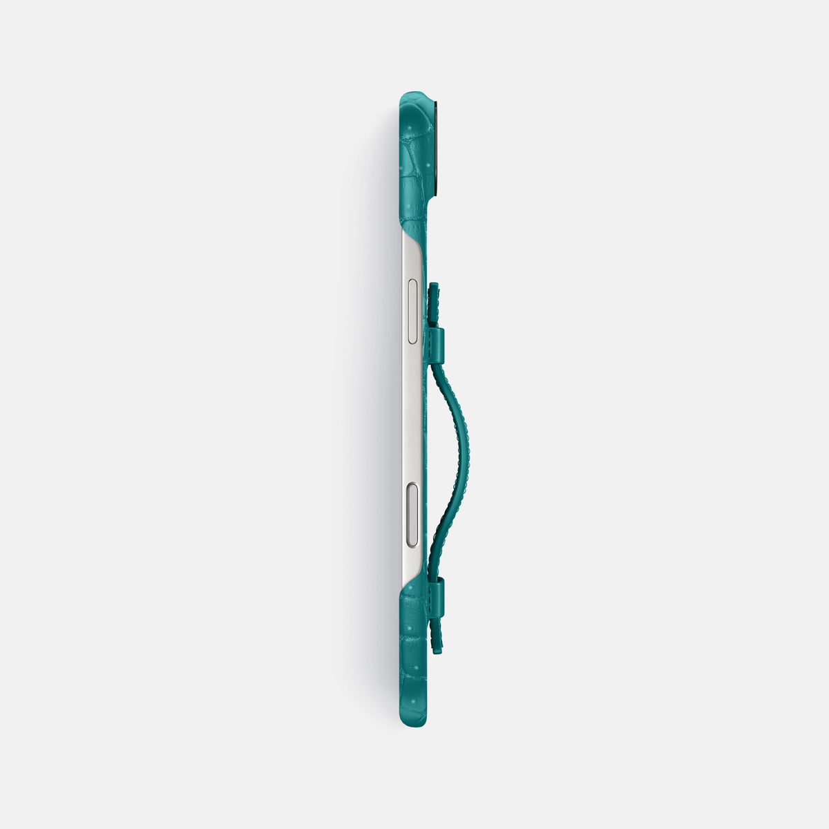 Handle Case For iPhone 17 Air In Porosus Crocodile -3 | Celadon-Black