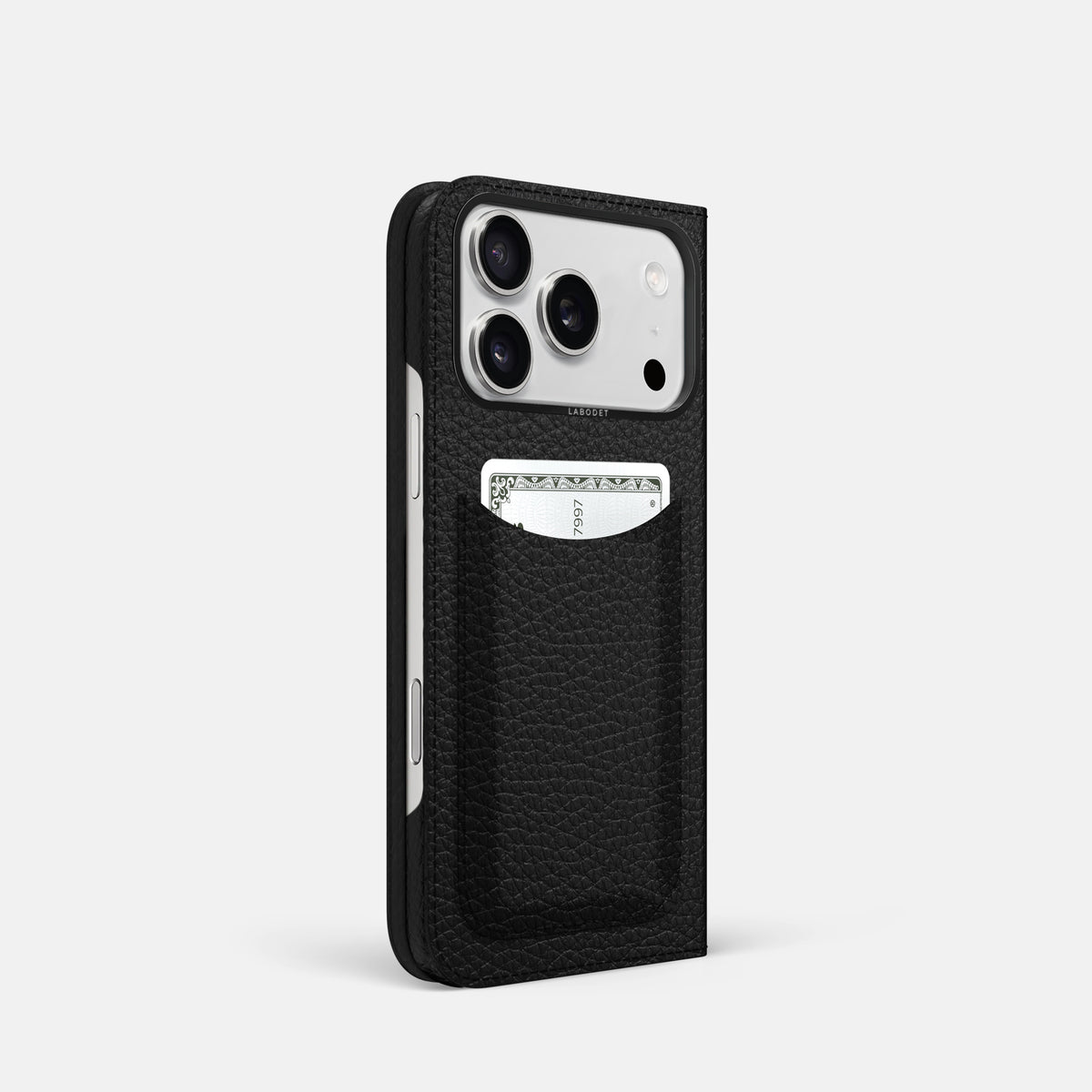 Folio Case with Card For iPhone 17 Pro In Calf -1 | Black-Black