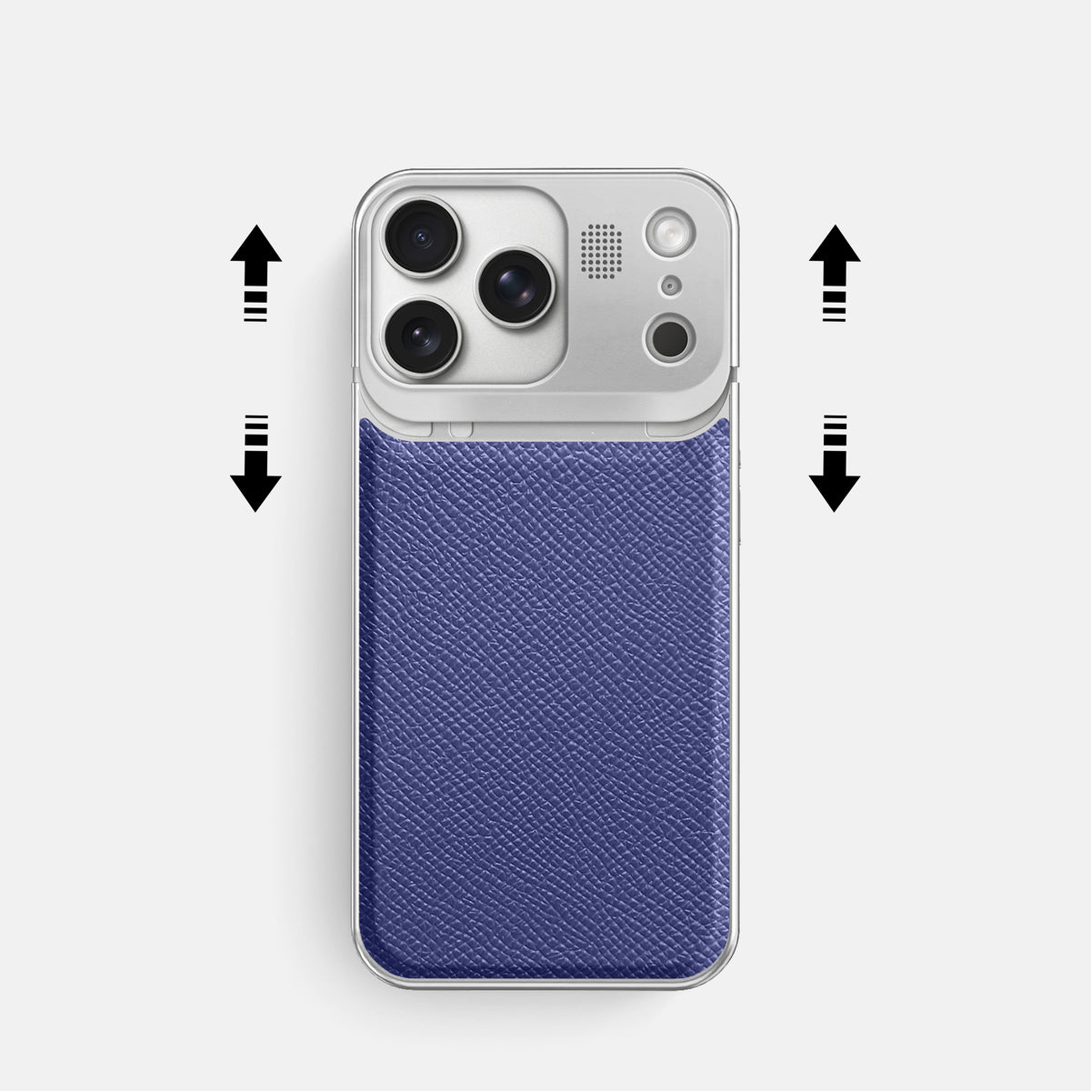 Metal Case For iPhone 17 Pro In Epsom-Style Calf -2 | Purple-Steel