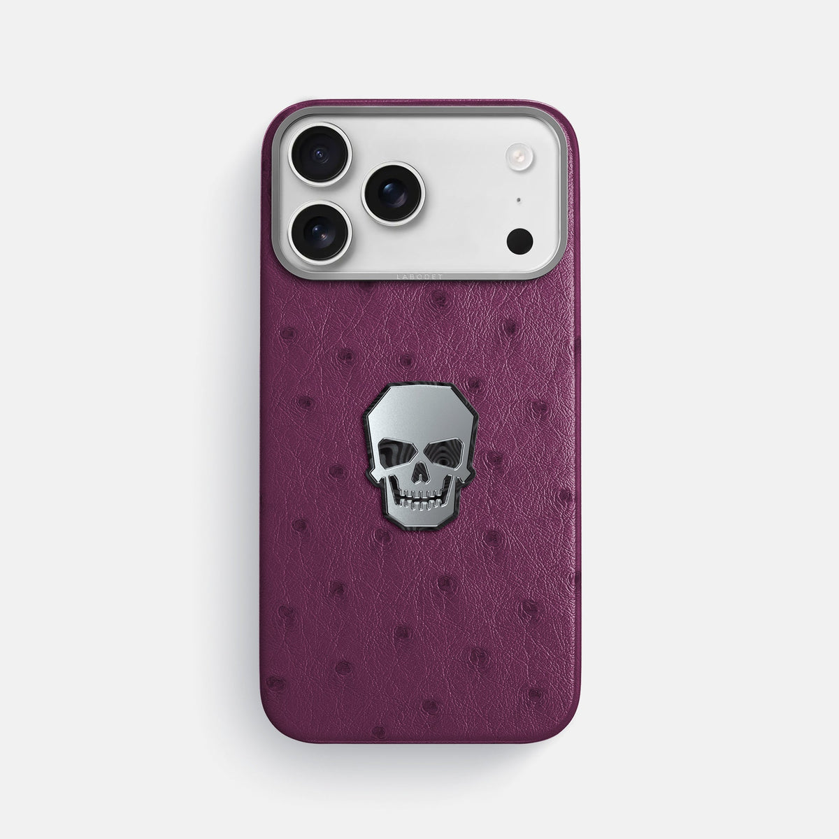 Classic Case With Titanium Skull For iPhone 18 Pro Max In Ostrich -1 | Purple-Steel