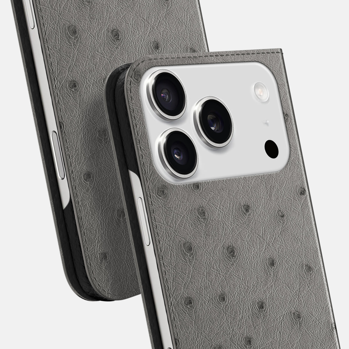 Folio Slim Case For iPhone 17 Pro Max In Ostrich -5 | Grey