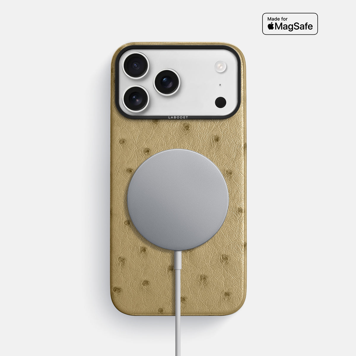 Classic Case For iPhone 17 Pro Max In Ostrich -5 | Desert-Sand-Black