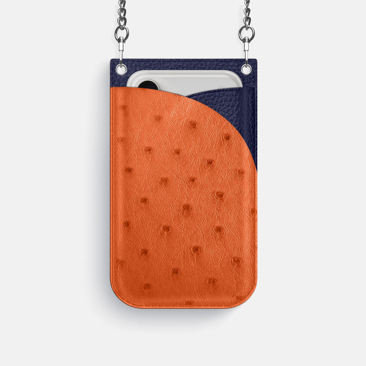 Crossbody Bag For iPhone 18 Pro In Ostrich -1 | Orange-Steel