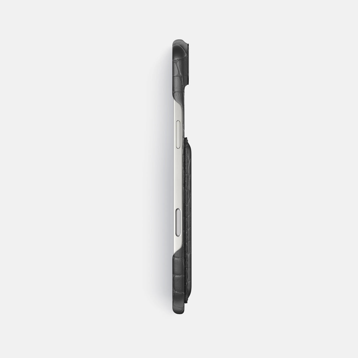 Double Card Case For iPhone 17 Air In Alligator -3 | Grey-Black