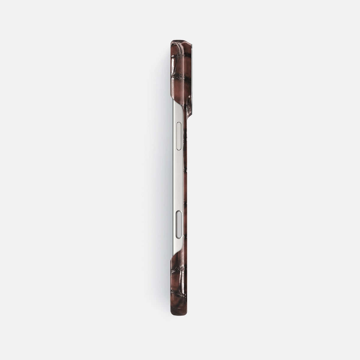 Classic Case For iPhone 18 Pro Max In Patina Alligator -3 | Havana-Brown-Steel