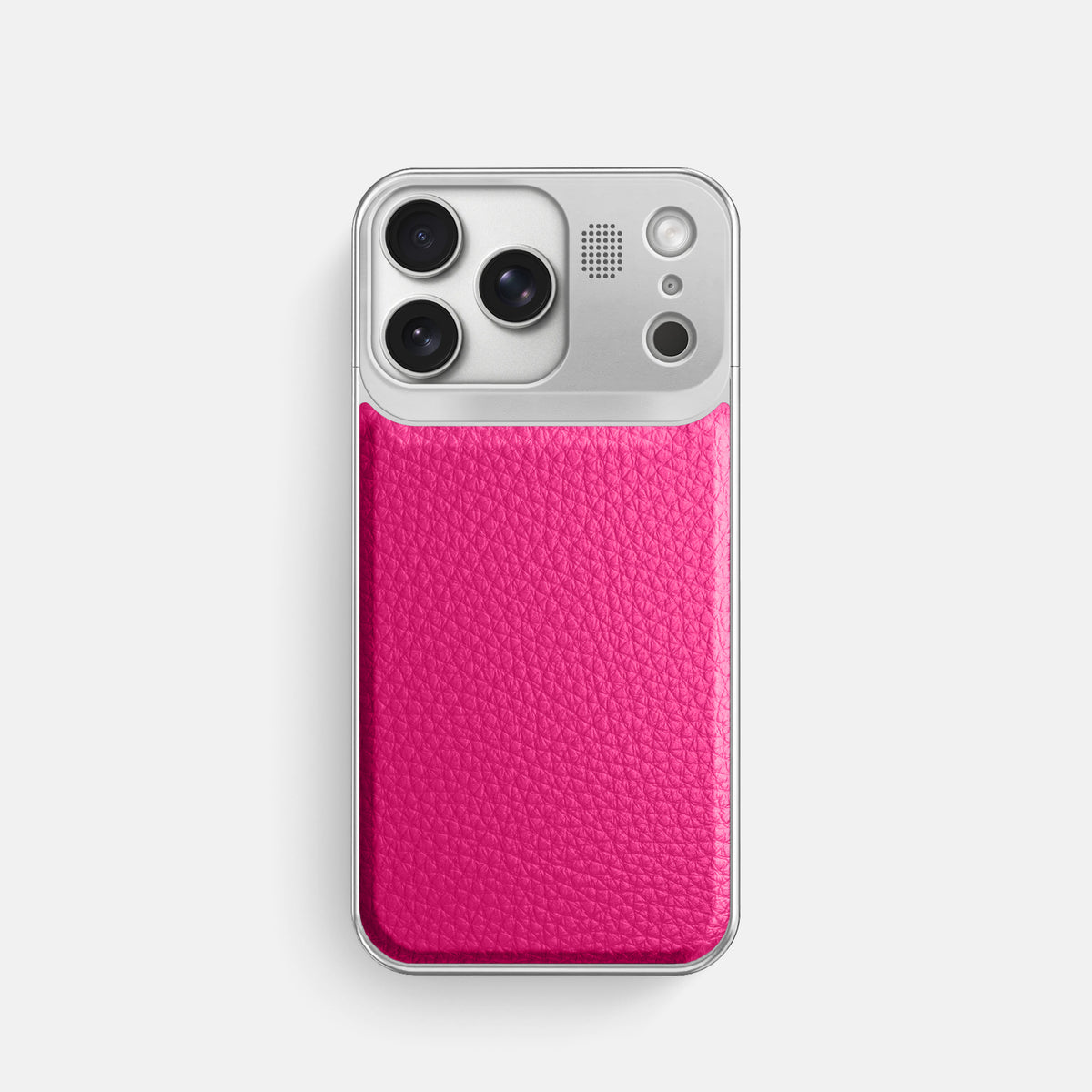 Metal Case For iPhone 17 Pro In Calf -1 | Magenta-Steel