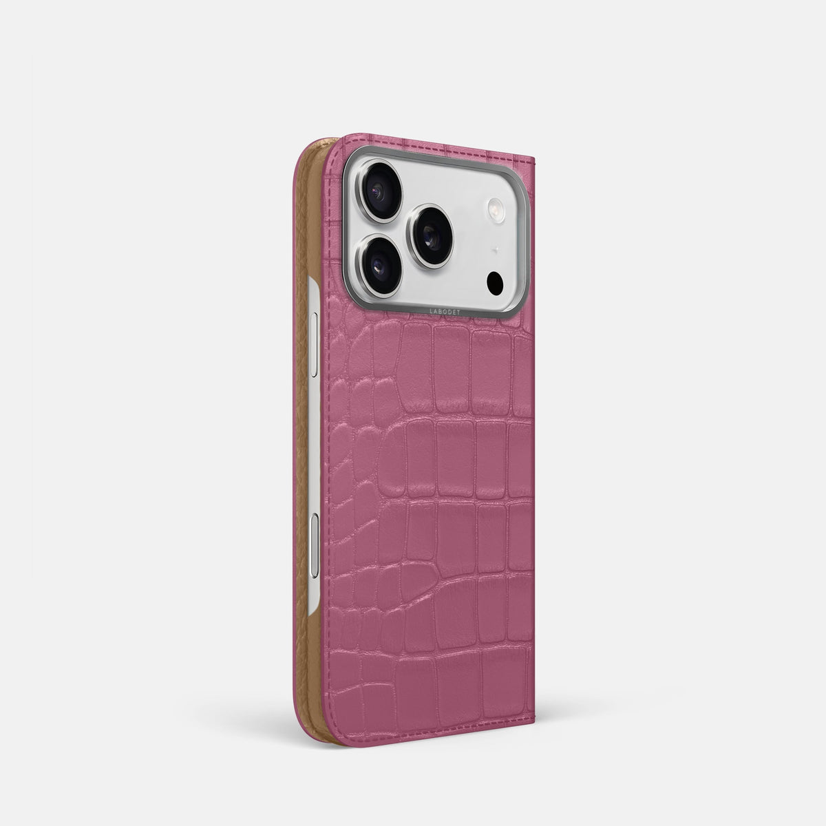 Folio Case For iPhone 18 Pro In Alligator -1 | Pink-Lagoon-Steel