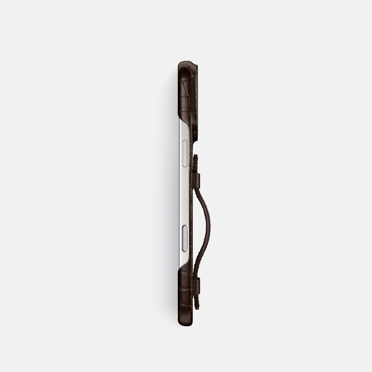 Handle Case For iPhone 18 Pro In Alligator -3 | Dark-Brown-Black