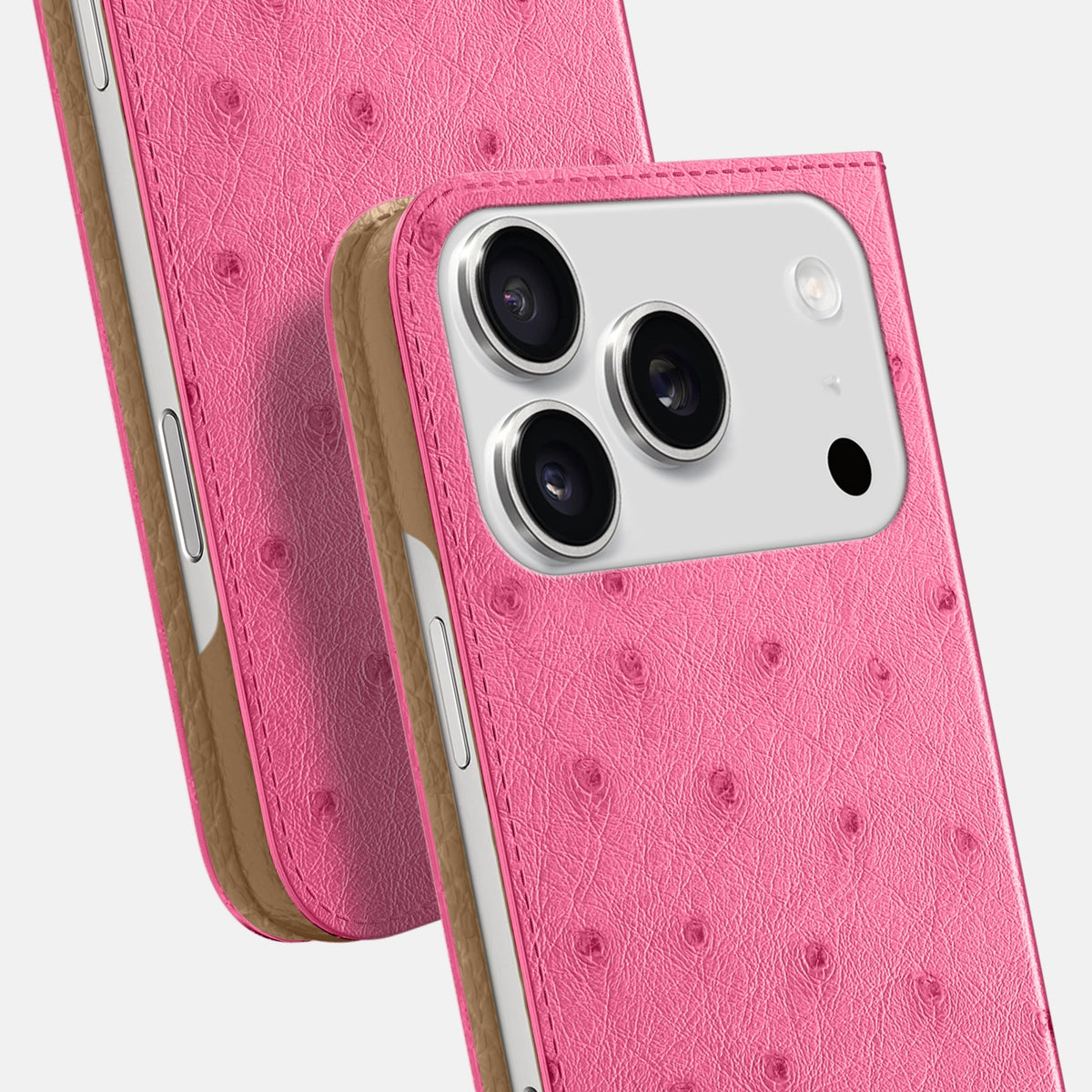 Folio Slim Case For iPhone 18 Pro Max In Ostrich -5 | Pink