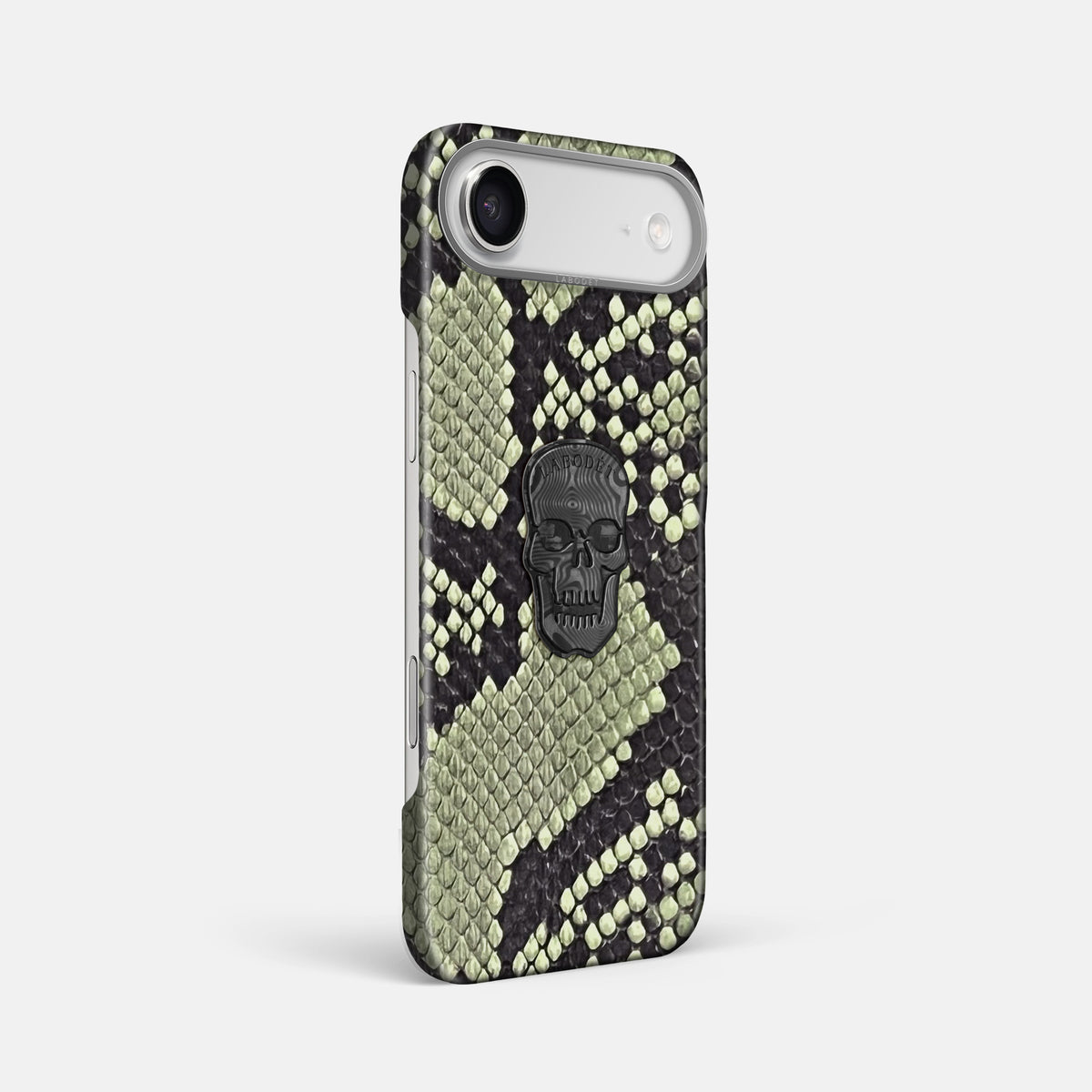Classic Case With Carbon Skull For iPhone 17 Air In Deluxe Python -2 | Army-Green-Steel
