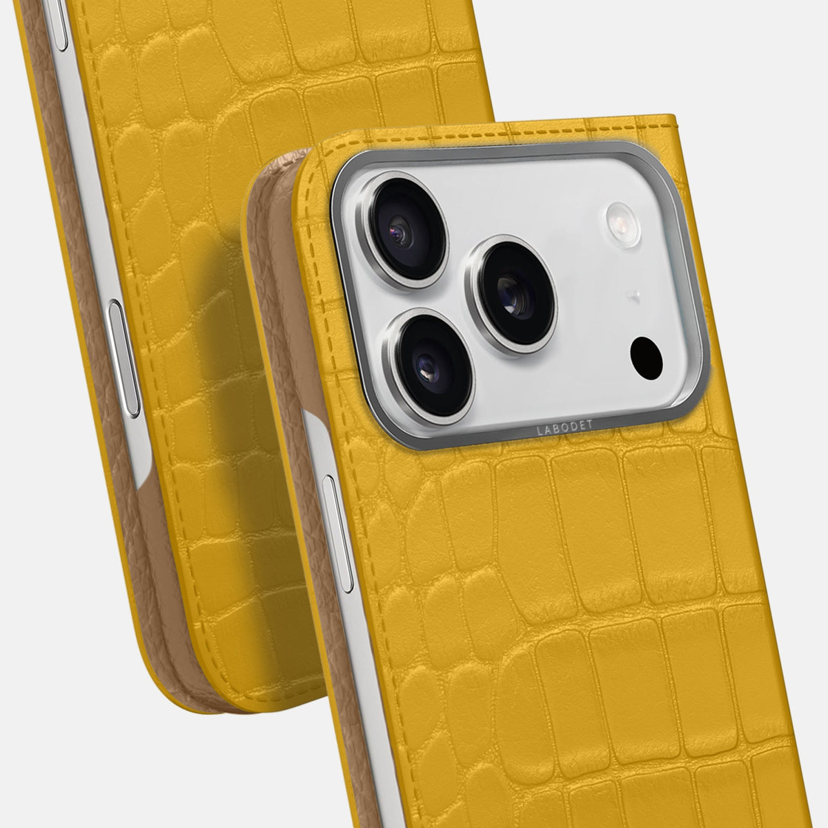 Folio Case For iPhone 18 Pro In Alligator -5 | Yellow-Steel