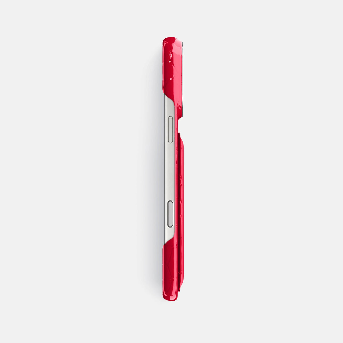 Double Card Case For iPhone 18 Pro Max In Shiny Alligator -3 | Cherry-Steel