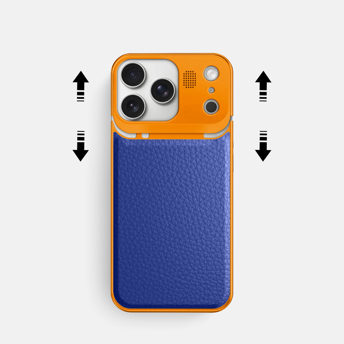 Metal Case For iPhone 17 Pro In Calf -2 | Royal-Blue-Orange