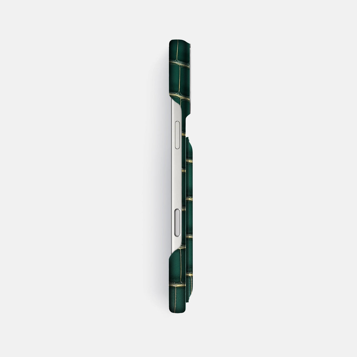 Double Card Case For iPhone 18 Pro Max In Patina Alligator -3 | Cambridge-Steel