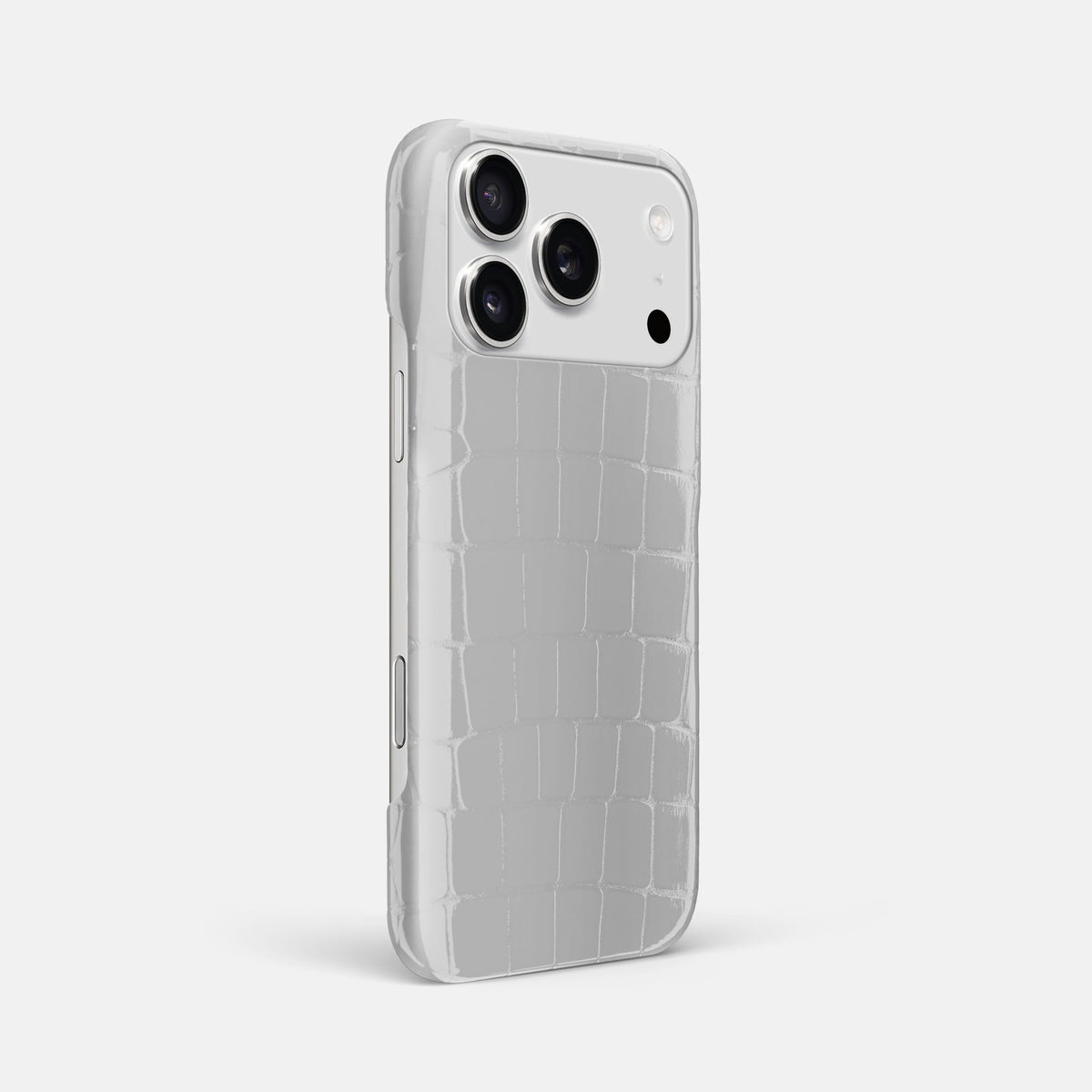 Slim Case For iPhone 18 Pro Max In Shiny Alligator -2 | White