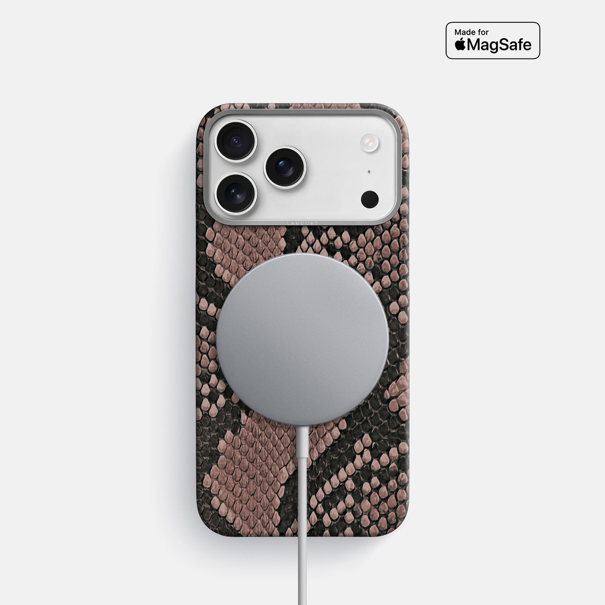Classic Case For iPhone 17 Pro In Deluxe Python -5 | Mahogany-Brown-Steel